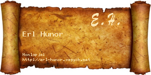 Erl Hunor névjegykártya